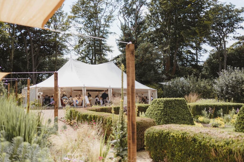 Wedding reception in the Pavilion overlooking the gardens at Ripple Court Estate Websize Copy